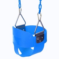 Cute High Full Bucket Swing With Coated Chain,Toddler Swing Set Swing Seat Outdoor Kids Toys USHHE   